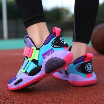 ילדים, של נעלי כדורסל בנים רשת לנשימה נוח ספורט נעלי Non-להחליק סוליות גומי לילדים, כושר נעליים מזדמנים