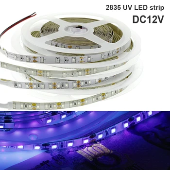 DC12V 5M/הרבה 3528 2835 UV LED הרצועה 60led/m 120led/m 300/600 נוריות אולטרה סגול 395-405nm סגול גמיש הקלטת אור