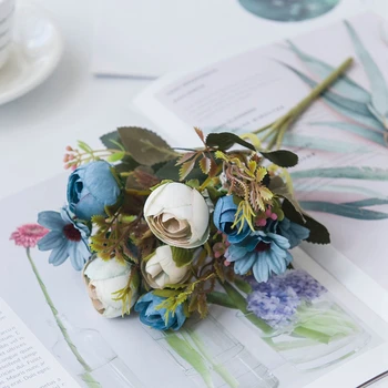 מלאכותי אדמונית, פרח משי, זרי פרחים החתונה הכלה מחזיקה פרחים אדן החלון השולחן בסלון קישוט הבית באביזרים