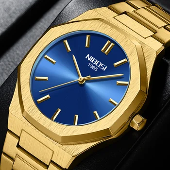 2022 NIBOSI העליון מותג יוקרה Mens שעונים עמיד למים שעון פשוט זכר שעון ספורט גברים קוורץ מזדמן שעון יד 2023
