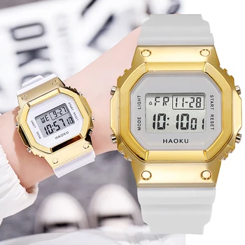 יוקרה שעון דיגיטלי עבור אישה זוהר מעורר לוח שנה סיליקון ספורט צבאי גבירותיי שעונים שעון אלגנטי Relojes Digitales