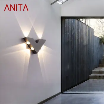 אניטה פמוט קיר V צורה חיצונית יצירתי אור עמיד למים פטיו מודרני מנורת LED תאורה לבית